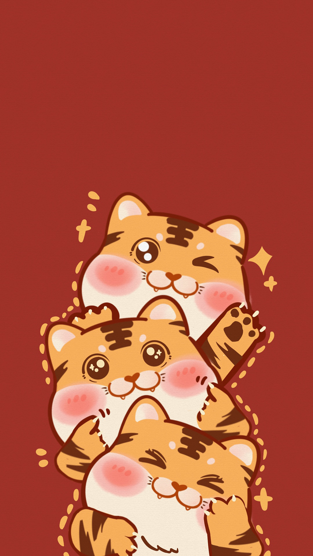 2022虎年好运系列壁纸（图ZMjgzNDk5Mjc2） - 创作习作 - 站酷设计师插画师芙芙原创素材 - 站酷ZCOOL