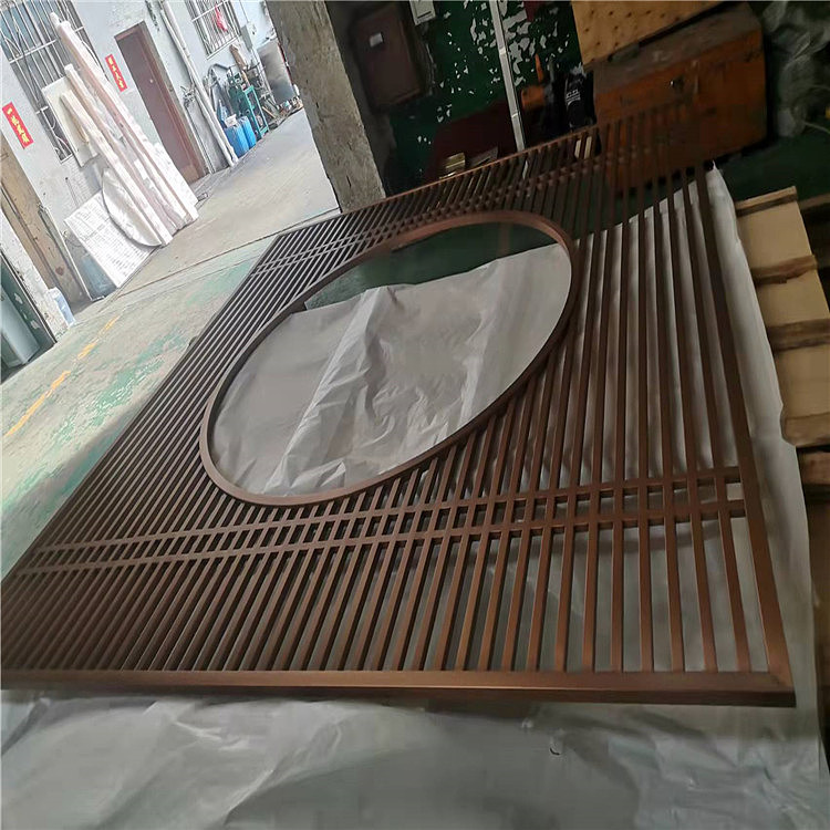 别墅满焊不锈钢玫瑰金屏风