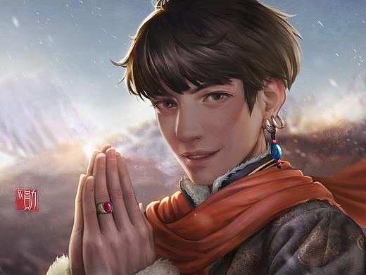 发一发之前画的两张丁真（个人主页-ZNTE0ODQxODQ=） - 游戏原画 - 站酷设计师TigerArt原创素材 - 站酷ZCOOL