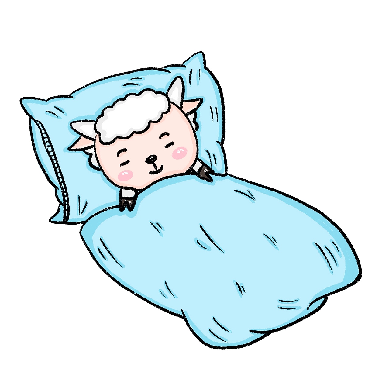 在被窝里睡觉的可爱动物冷冷的季节里需要暖暖的被窝