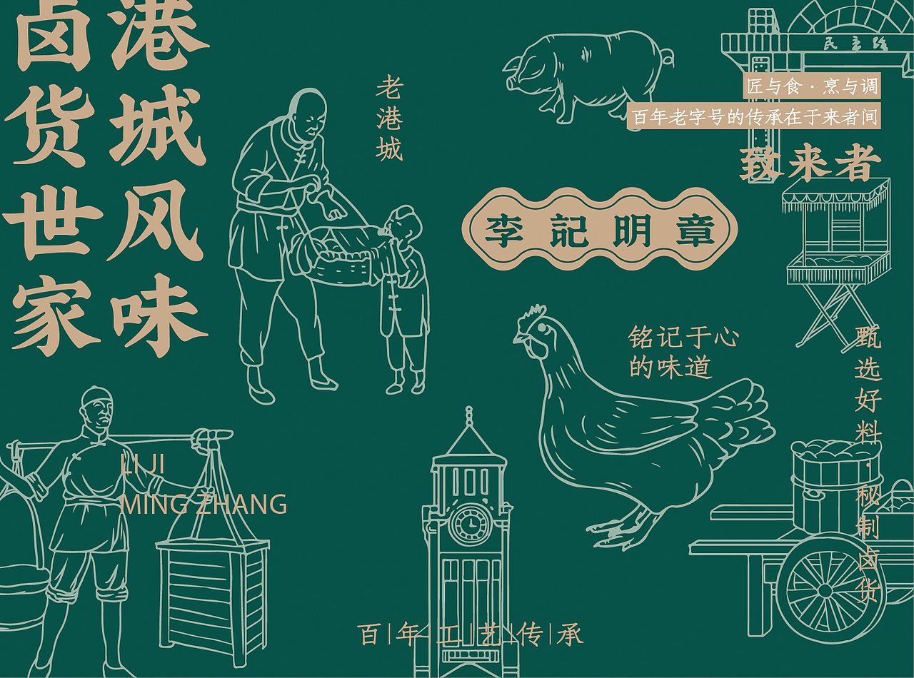 【李记明章】连云港卤货老字号 品牌全案升级（图ZMjQ3NzI4MTA0） - 品牌 - 站酷设计师连云港设计力量原创素材 - 站酷ZCOOL