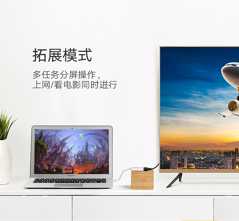 Mini DP转HDMI+VGA转换器