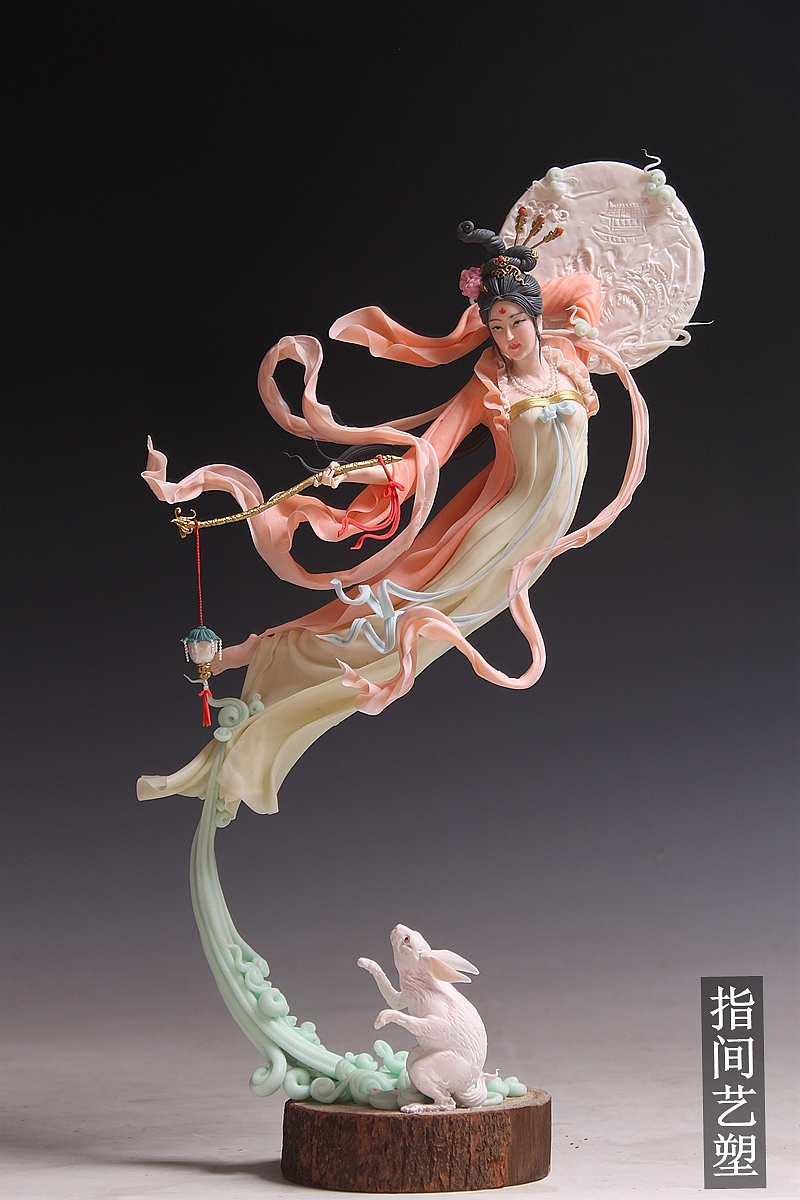面塑（嫦娥奔月）（图ZOTAwNDQ0ODA=） - 手办/模玩 - 站酷设计师贺加贵3D翻糖原创素材 - 站酷ZCOOL