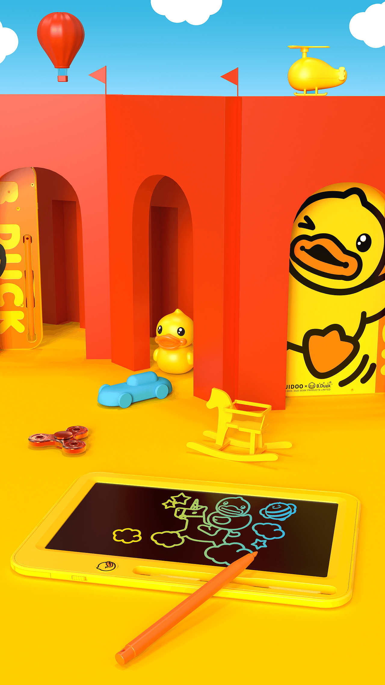 b.duck小黄鸭 8.5寸儿童彩色液晶手写板