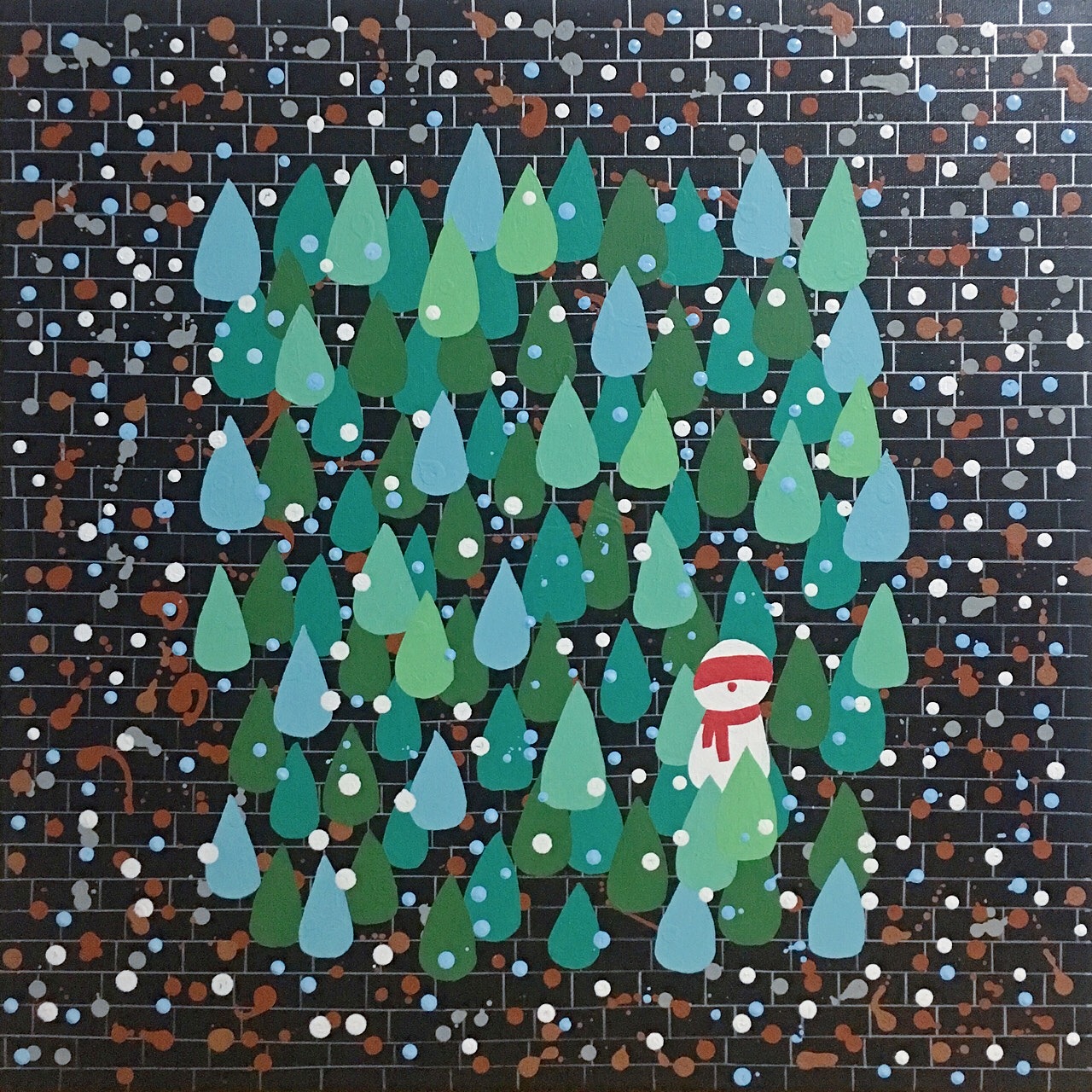 《涂鸦街-5》
布面丙烯<br>70×70cm<br>