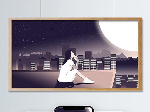 楼顶清凉赏月（个人主页-ZNDE0NjY0NTY=） - 创作习作 - 站酷设计师Hirovv原创素材 - 站酷ZCOOL