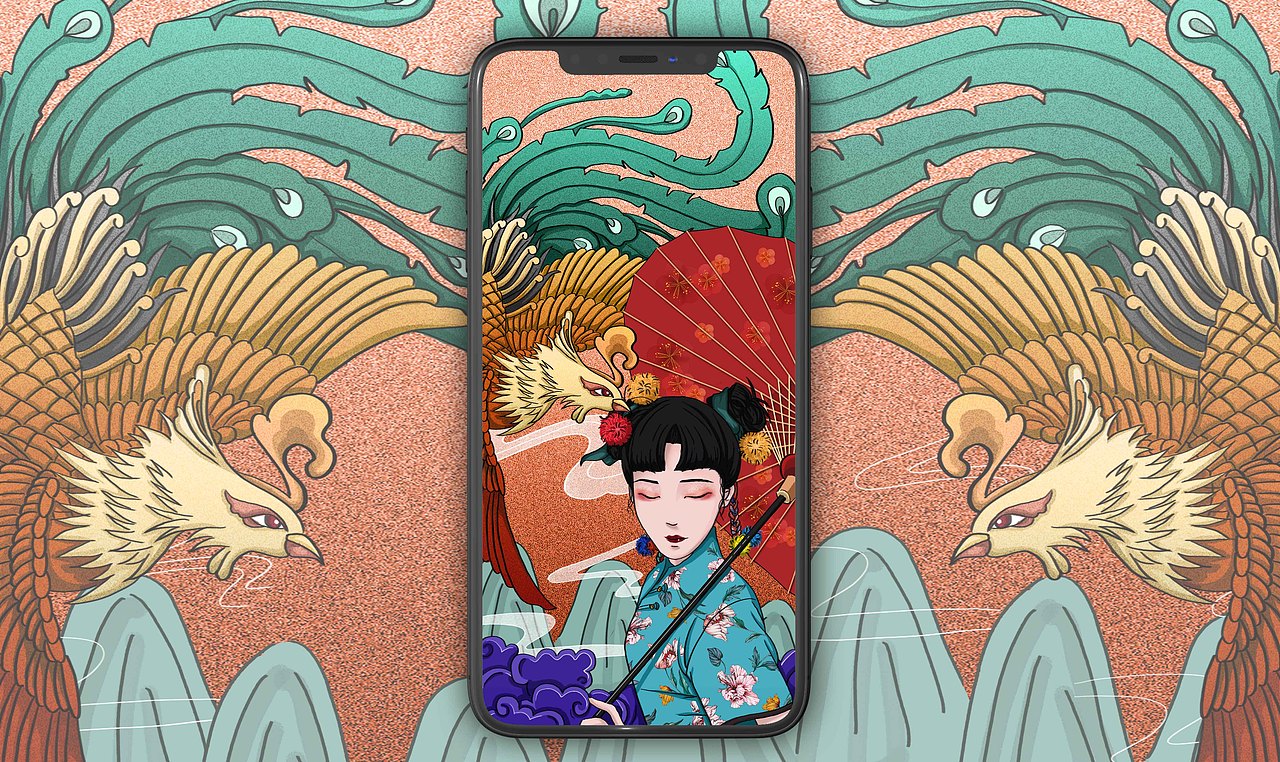 凤鸣×国潮（图ZMTkxMTI5NTQ0） - 创作习作 - 站酷设计师杨葱头儿原创素材 - 站酷ZCOOL