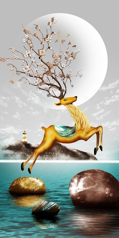 2022小清新香格里拉定制（图ZMjkwNzI5Mjky） - 商业插画 - 站酷设计师窗帘图库原创素材 - 站酷ZCOOL