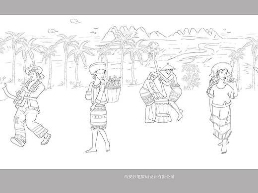 海南黎族插画