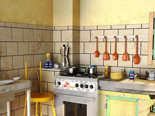 VRay渲染厨房（个人主页-ZMzYwNTI1Njg=） - 建筑/空间 - 站酷设计师二贤原创素材 - 站酷ZCOOL