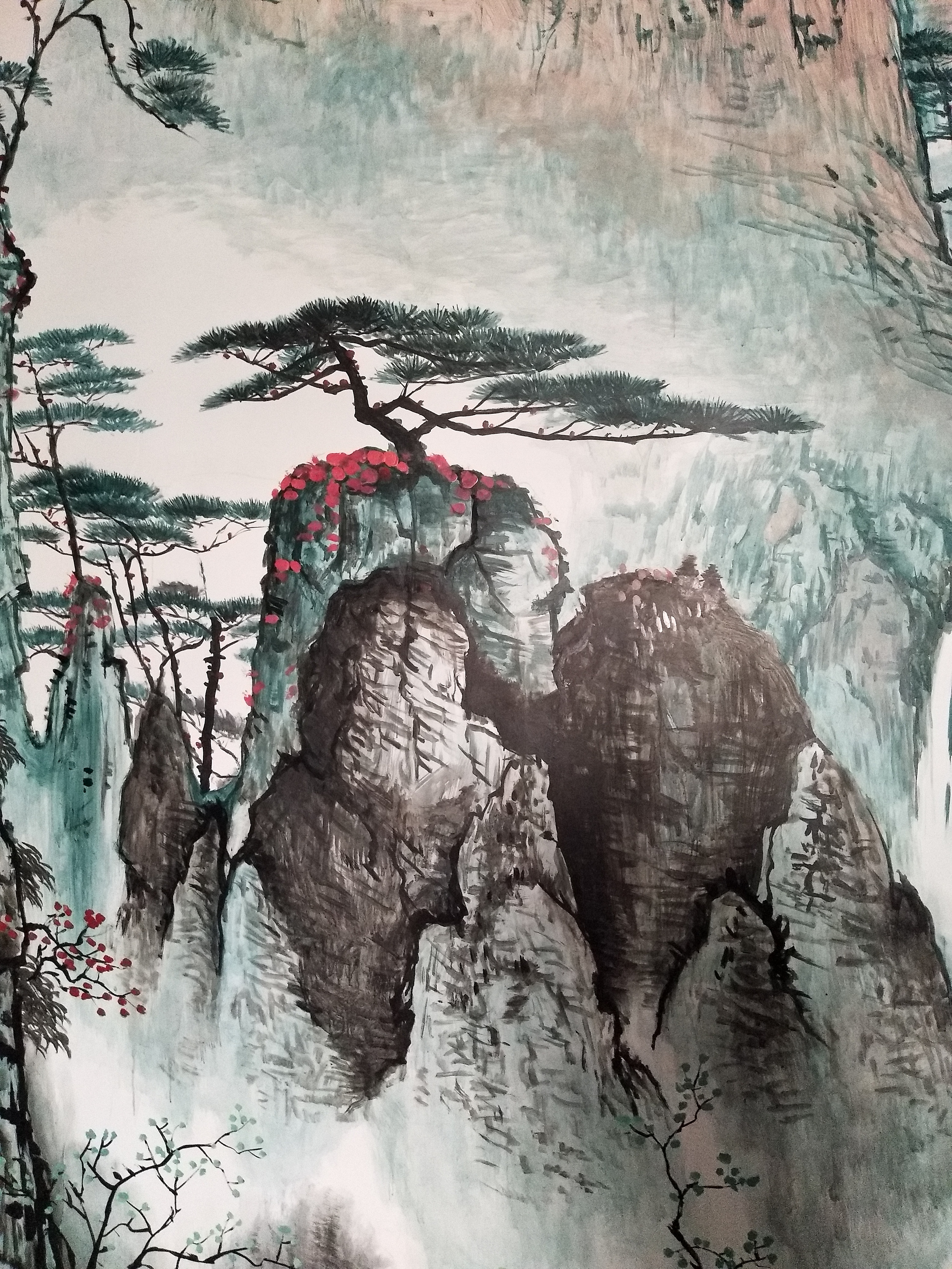 周口无形彩绘―楼梯间山水画