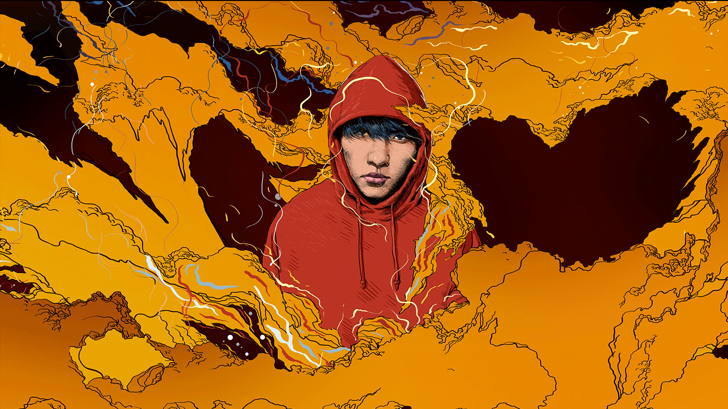 3幅原创单曲封面插画（音乐人：顾翾）（图ZMTY3Mzc3Mzc2） - 商业插画 - 站酷设计师吉里原创素材 - 站酷ZCOOL