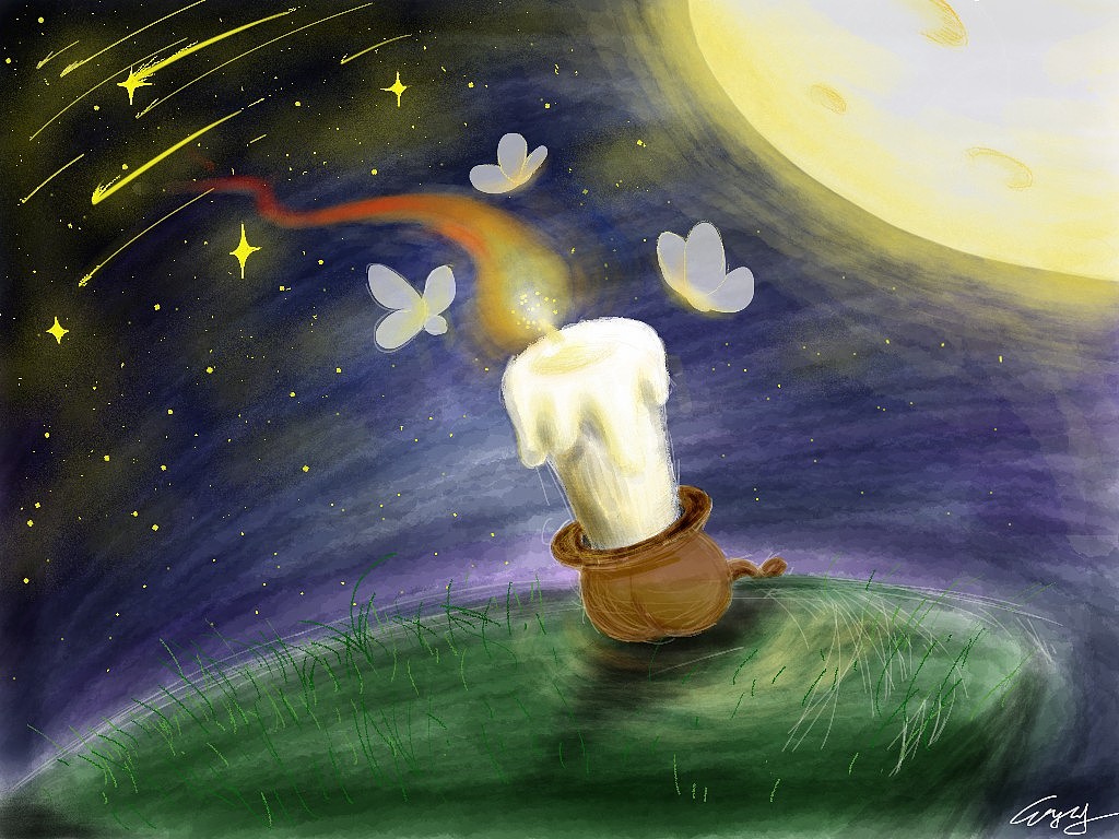 蜡烛人与愿|插画|商业插画|乱世偷闲的徐某人