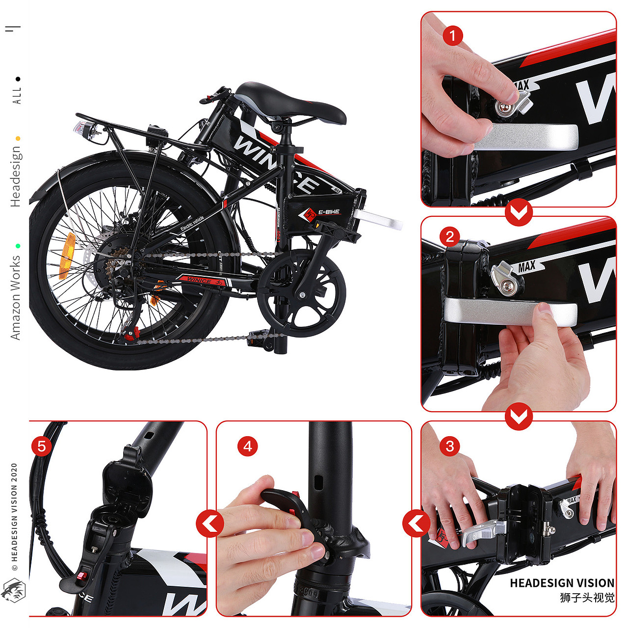 折叠自行车产品拍摄_主图设计_A+页面设计-狮子头视觉