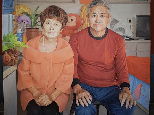 油画《爸妈结婚纪念日》