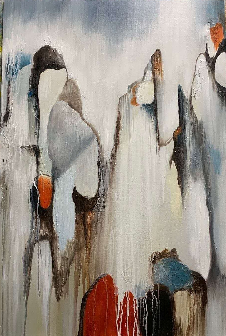 手绘创意油画抽象玄关画