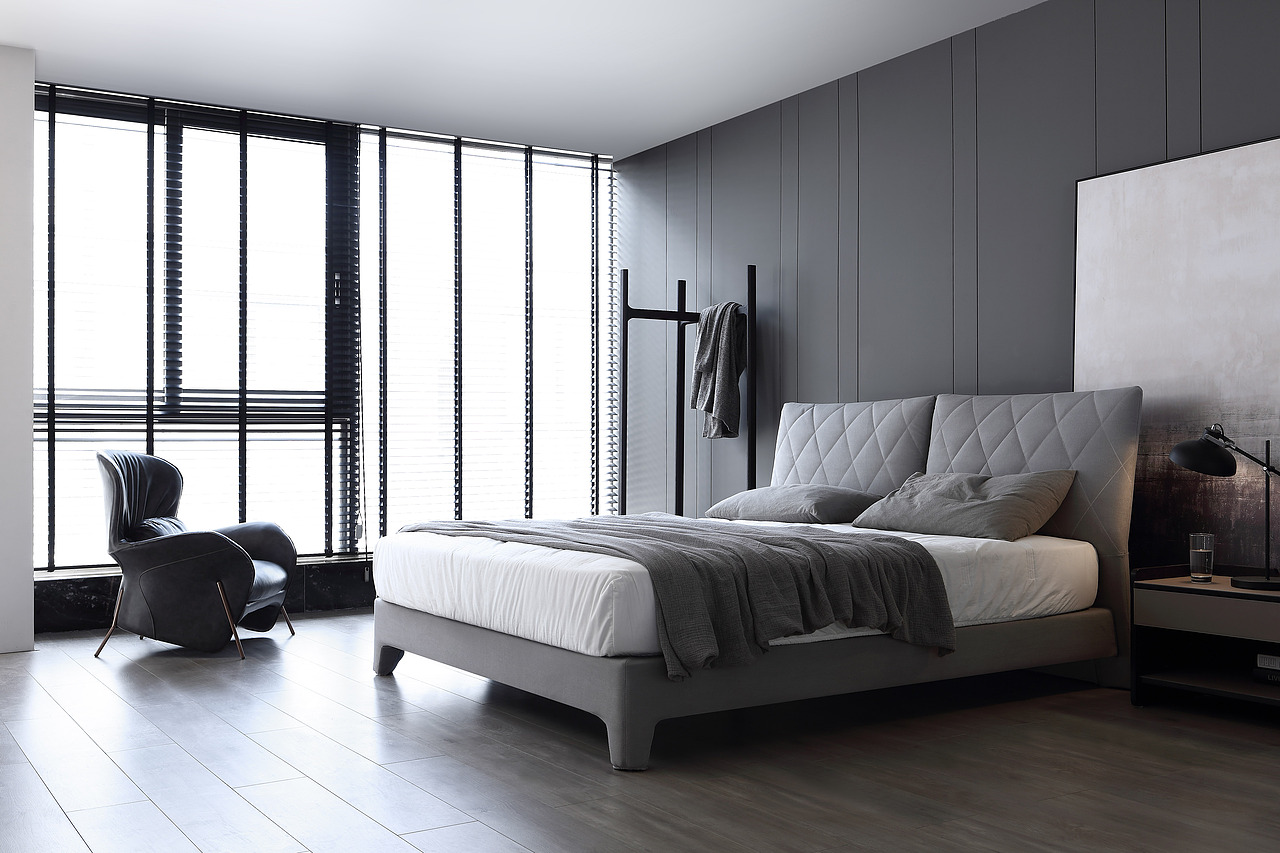 灰色布艺床（图ZMjQxNzM0Mzg4） - 家装设计 - 站酷设计师黑白灰主旋律原创素材 - 站酷ZCOOL