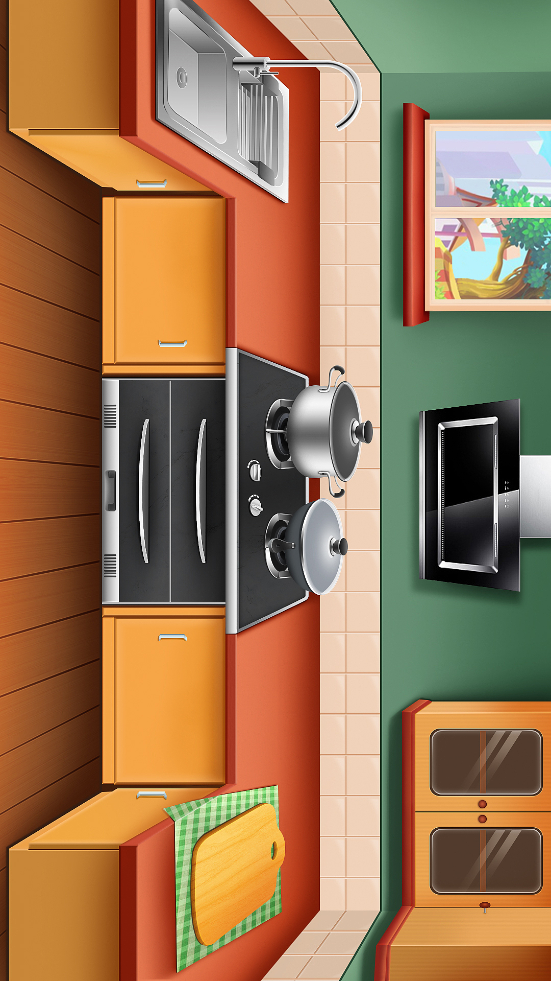 烹饪游戏原创界面场景UI