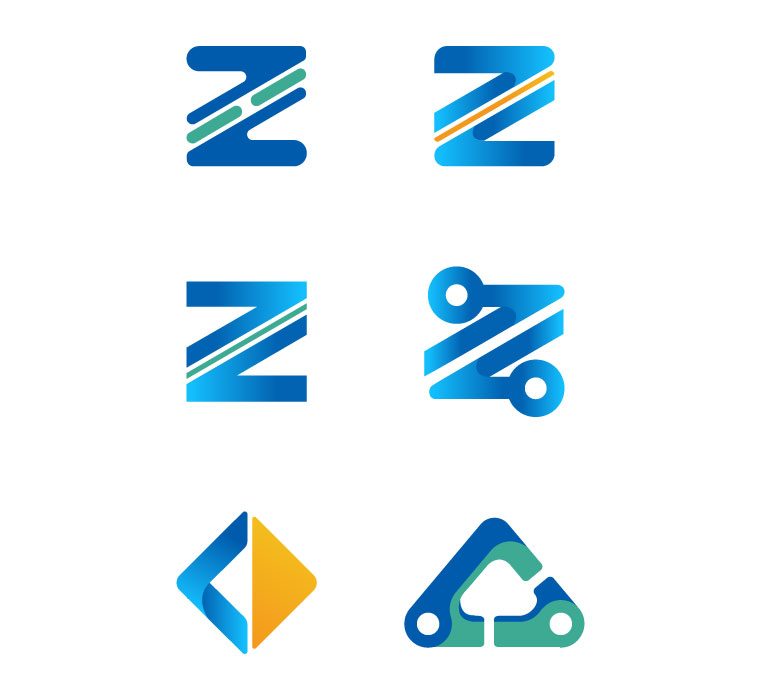 一系列字母结合构思的logo设计