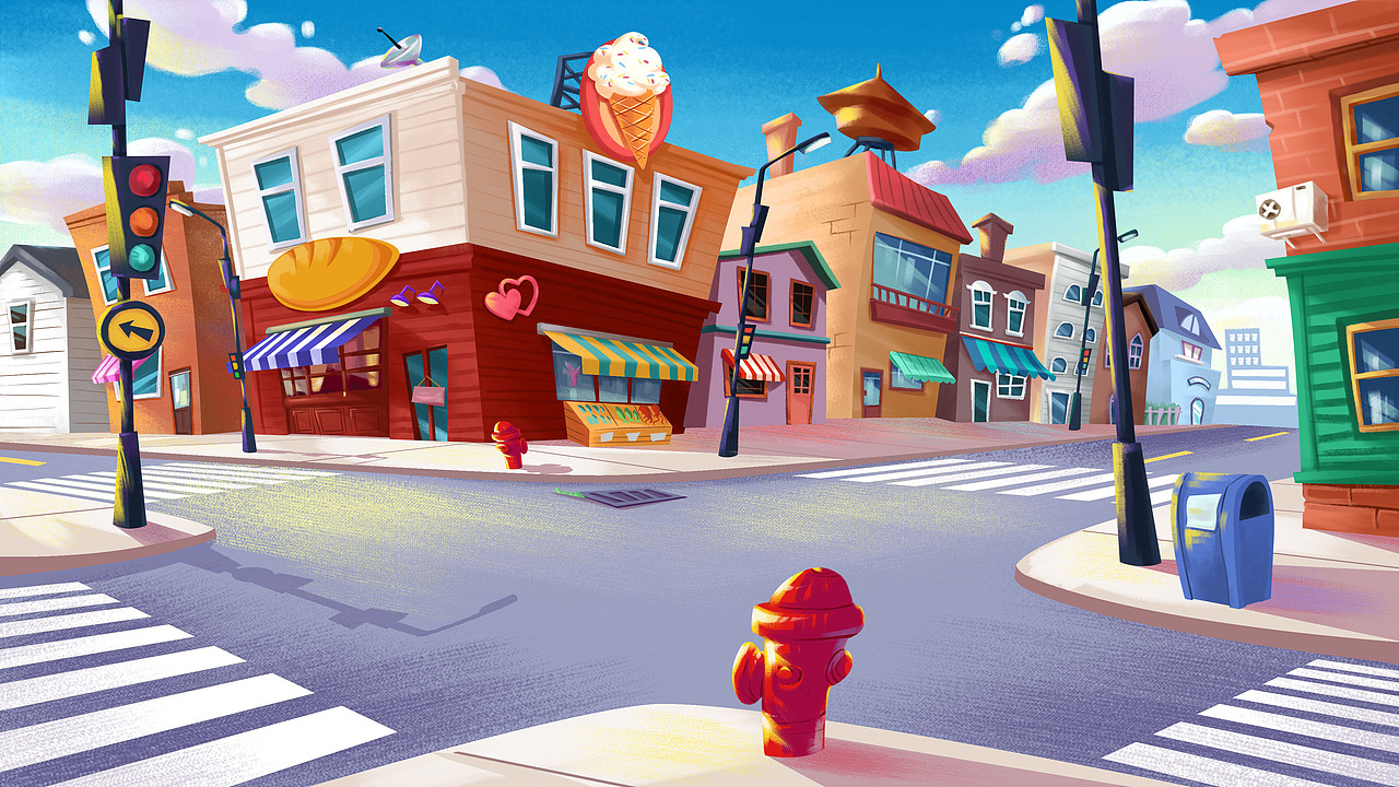 动画公司的部分场景,人设