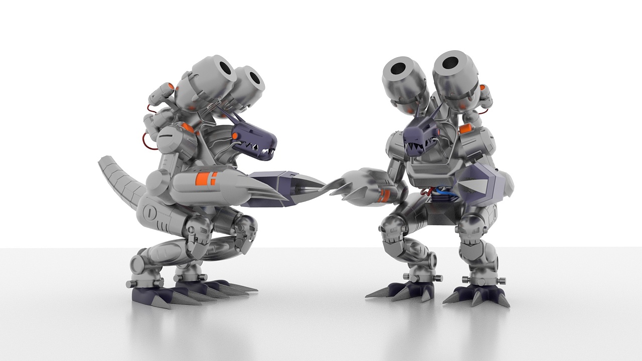 c4d数码宝贝无限龙兽