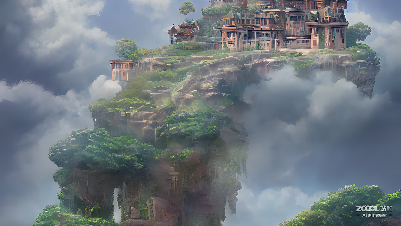 #AI创作实验室#云上有一座宫殿（图ZMzIxMzkyNDMy） - AI作品 - 站酷设计师神奇的Markers原创素材 - 站酷ZCOOL