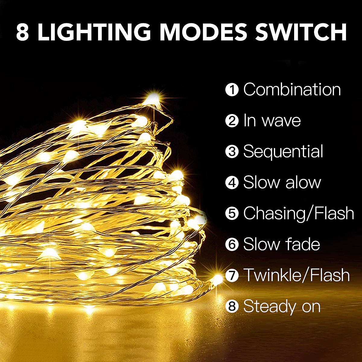 亚马逊主图太阳能灯串