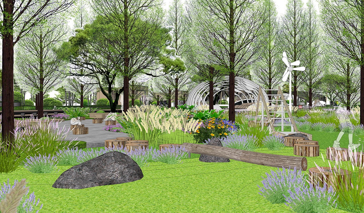 儿童活动区SU模型下载