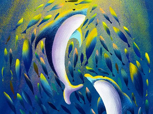 《外面得世界》海底世界的一束光插画