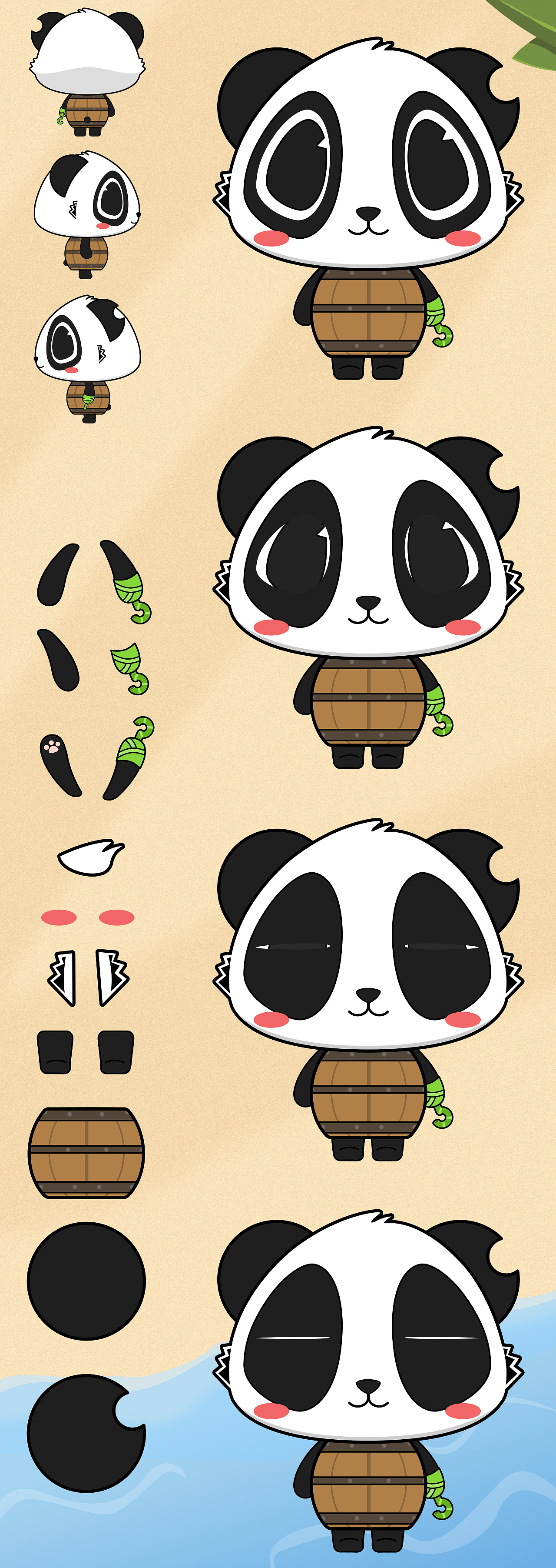 熊猫桶桶_角色结构分割图（图ZMzA5Njk1Mjg0） - IP形象 - 站酷设计师HimZT原创素材 - 站酷ZCOOL