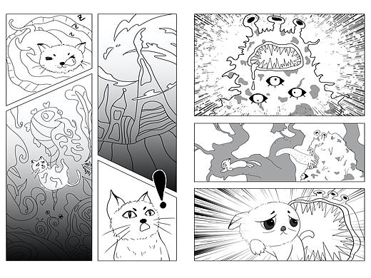 《猫咪战疫》黑白漫画