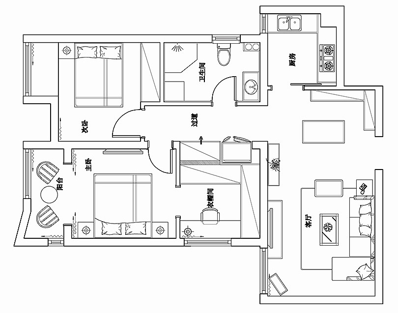郑州升龙城89平小三房现代风格装修效果图|空间|家装设计|美巢装饰