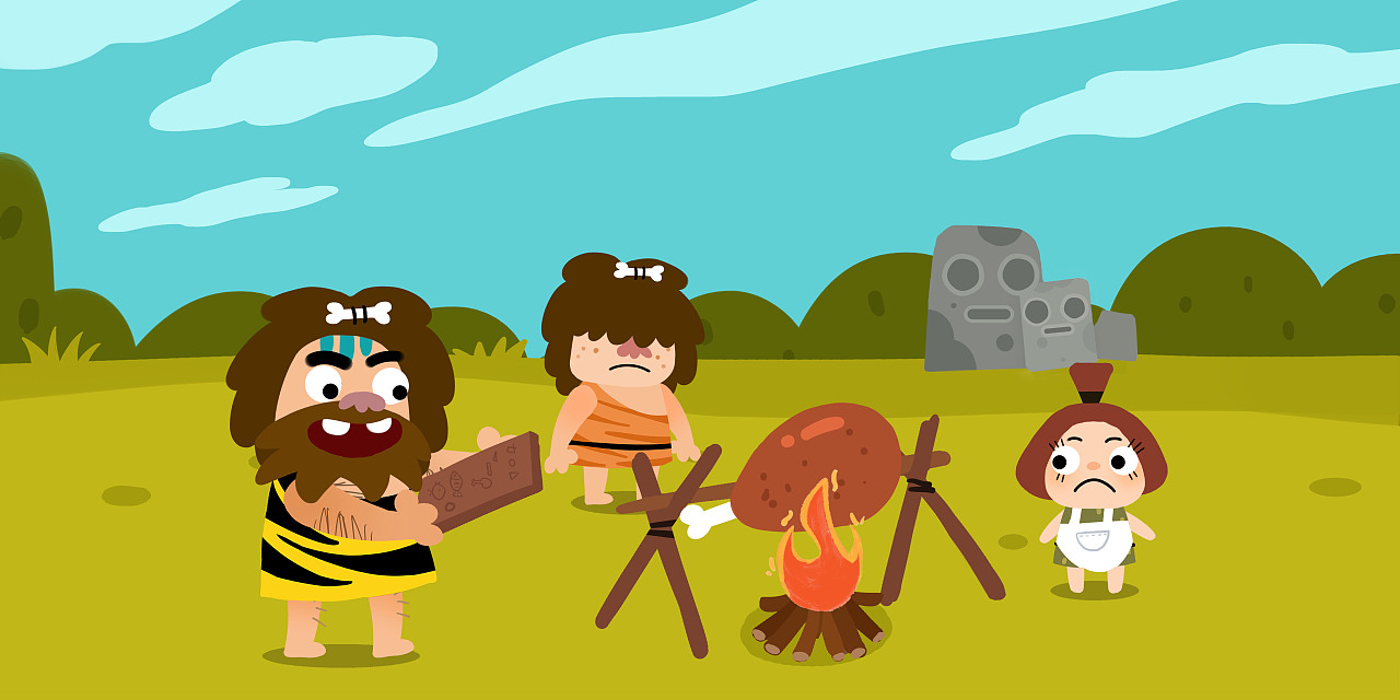 原始人一家2|插画|儿童插画|徐治魔 - 原创作品 - 站酷 (zcool)