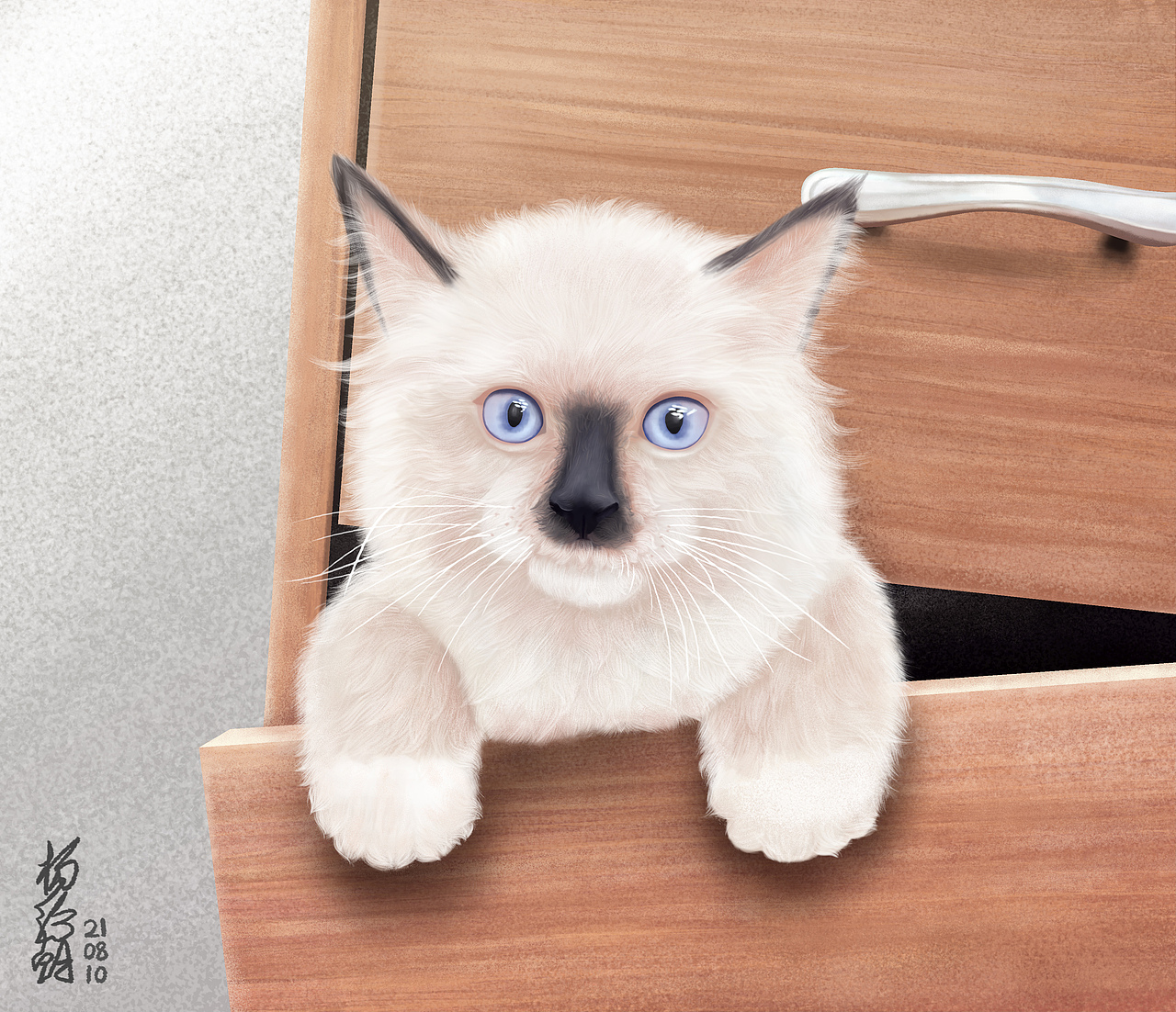 柜子里的小毛貓（圖ZMjY2MTUwNTI0） - 創(chuàng)作習(xí)作 - 站酷設(shè)計(jì)師走過綠意原創(chuàng)素材 - 站酷ZCOOL