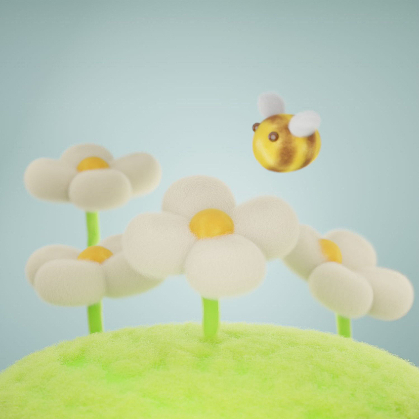 Blender_羊毛毡材质初体验