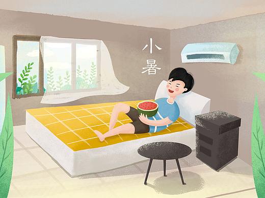 二十四节气-小暑（个人主页-ZMzcyNjk3MDQ=） - 商业插画 - 站酷设计师FLY_ER原创素材 - 站酷ZCOOL