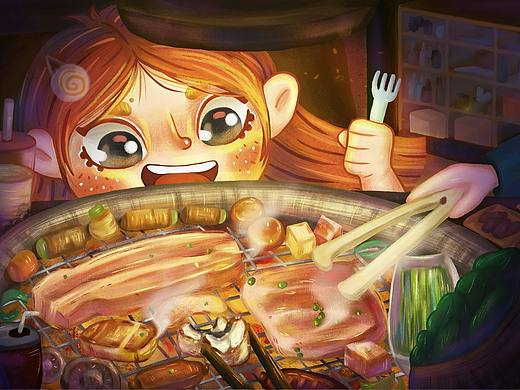 愛吃烤肉沒有理由?。▊€(gè)人主頁-ZNjYzNzg4NDg=） - 創(chuàng)作習(xí)作 - 站酷設(shè)計(jì)師阿酉是插畫師喔原創(chuàng)素材 - 站酷ZCOOL