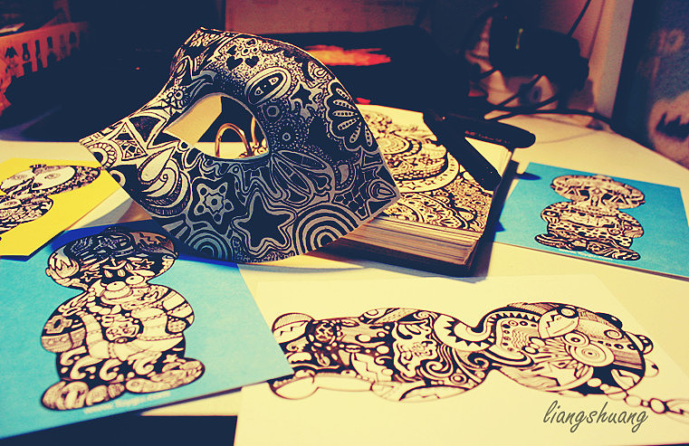 黑白涂鸦 星座 面具...（图ZNzkwNzM4MA==） - 创作习作 - 站酷设计师爽爽Isbella原创素材 - 站酷ZCOOL