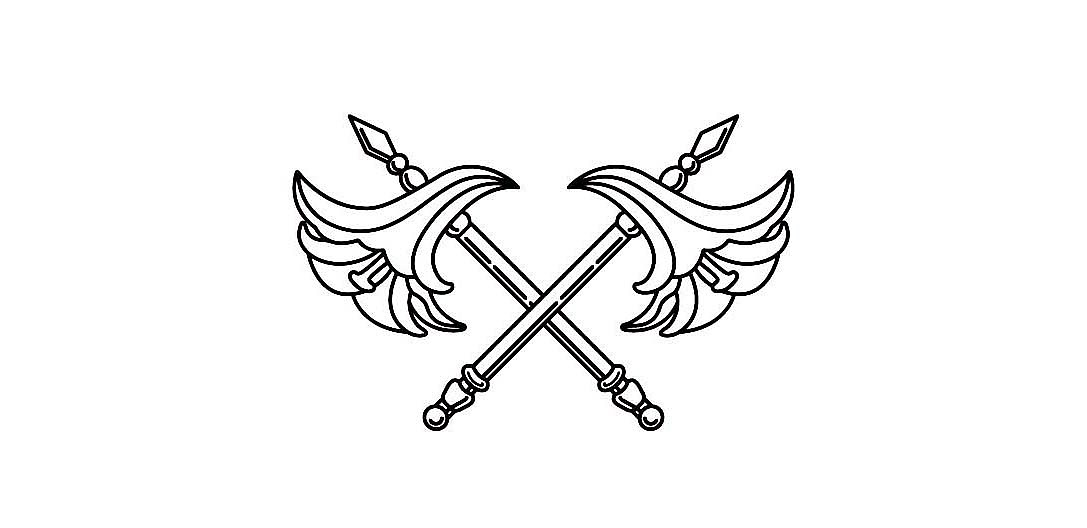 将百合花与李逵的双斧结合设计出的标志