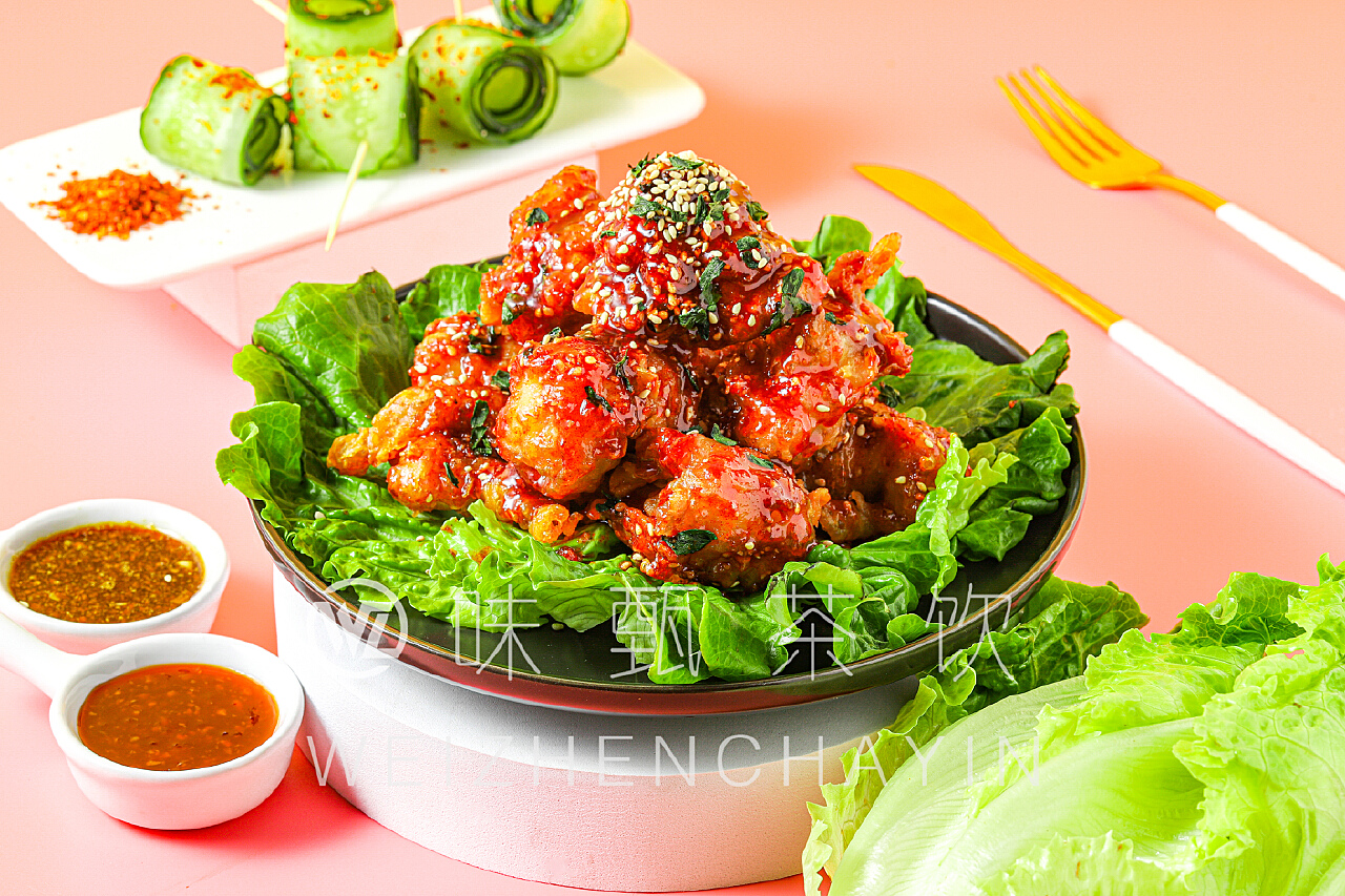 韩式炸鸡，韩式炸串，烤鸡，小吃，炸鸡，年糕_心不易94-站酷ZCOOL