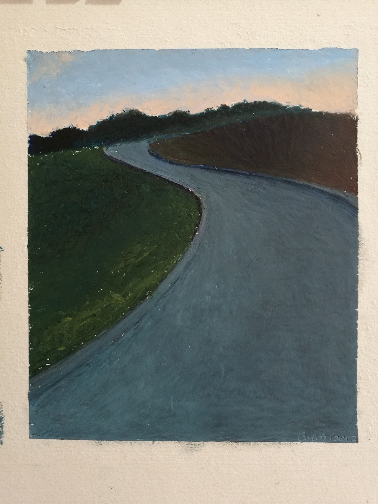 油画棒作品——上山之路（图ZMjk2ODI5MzAw） - 绘画 - 站酷设计师野小草Grass原创素材 - 站酷ZCOOL