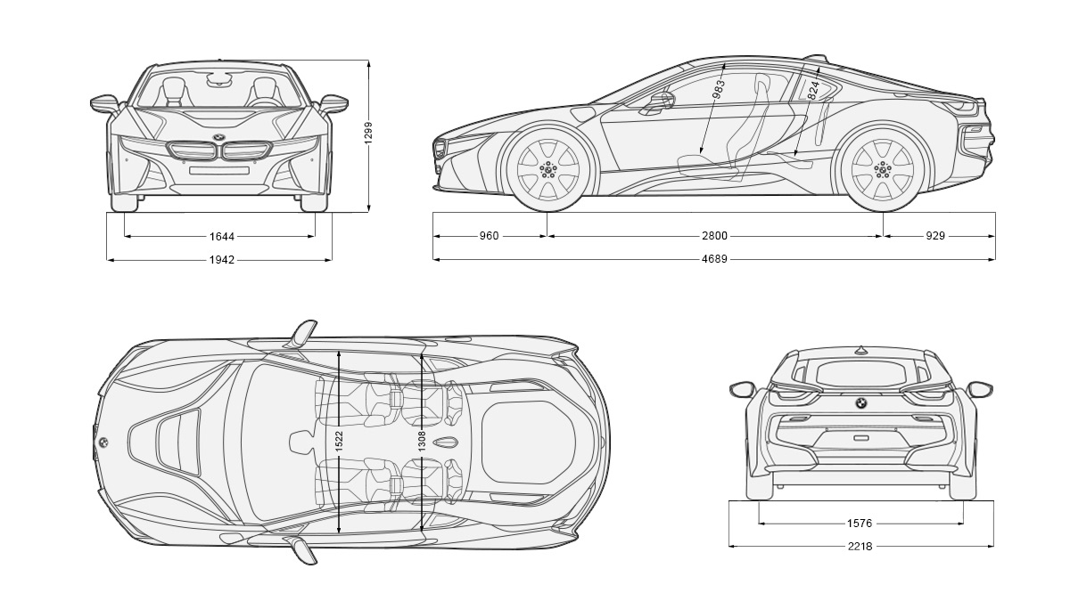 Модель 8 размер. БМВ 8 чертеж. BMW 8 габариты. БМВ i8 габариты. Tesla model 3 чертеж.