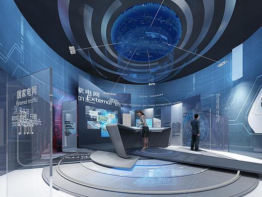 国家电网科技未来展厅3d效果图设计制作