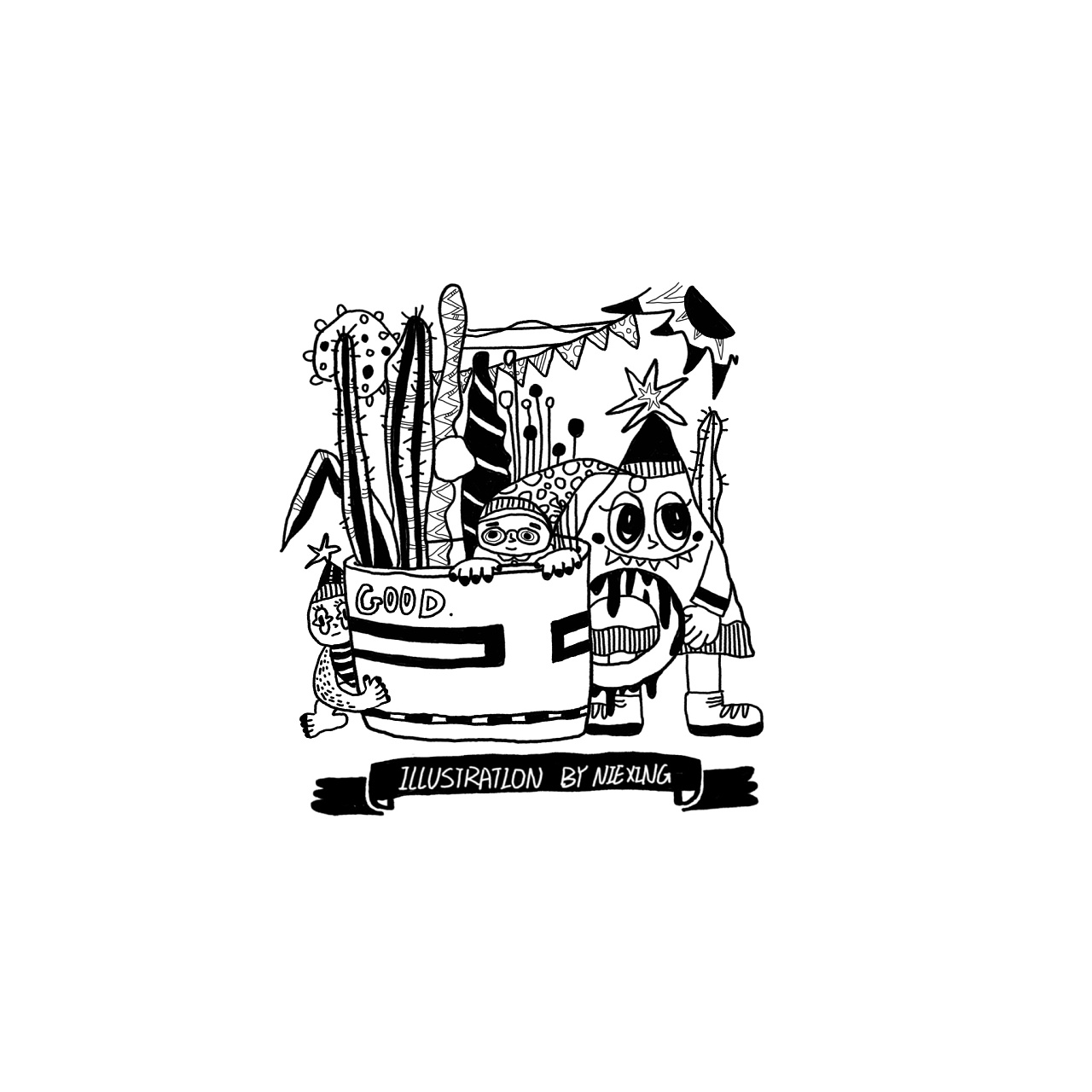 那些随手画的单线手绘稿