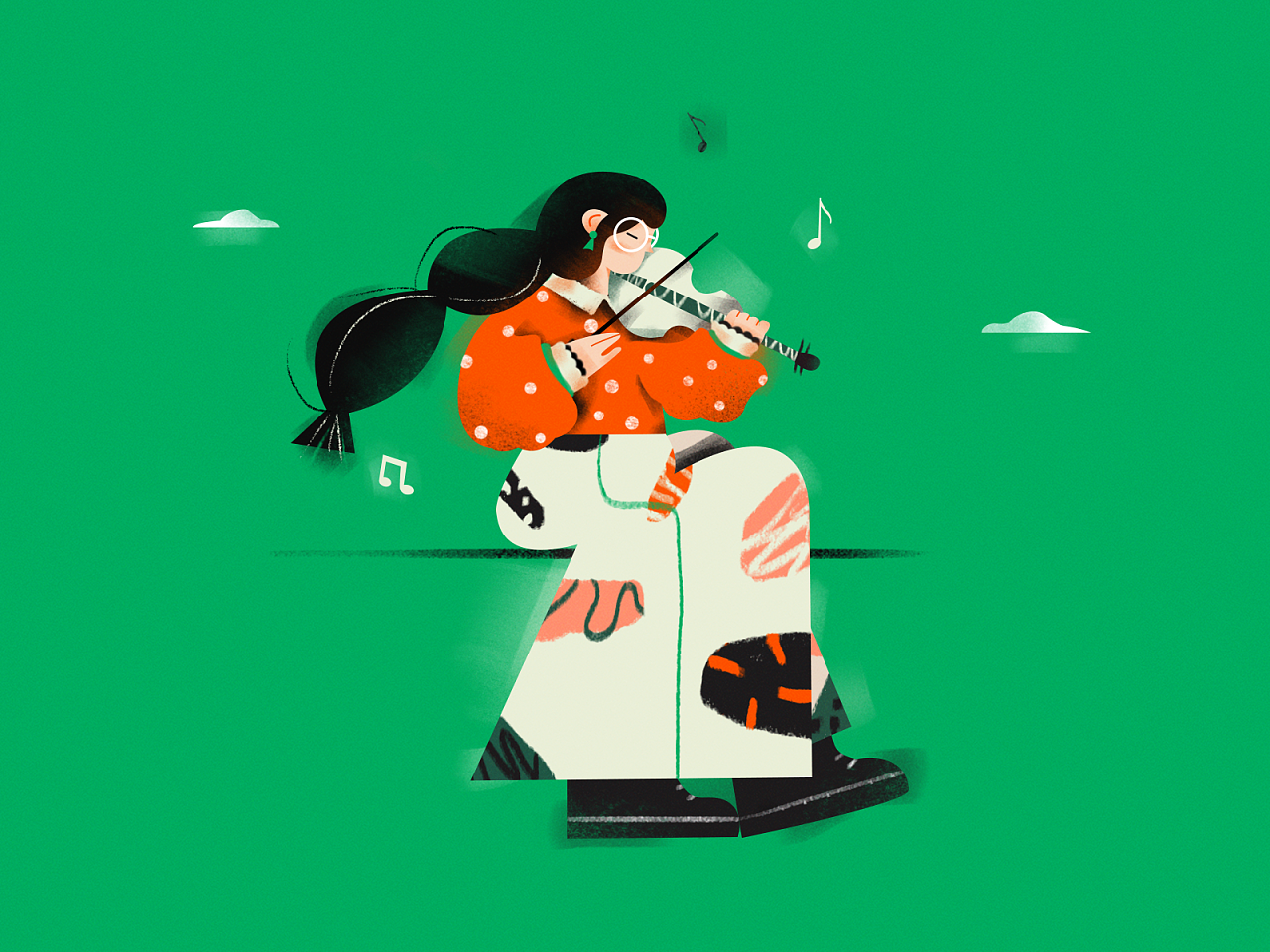 《 music girl 》 人物插画