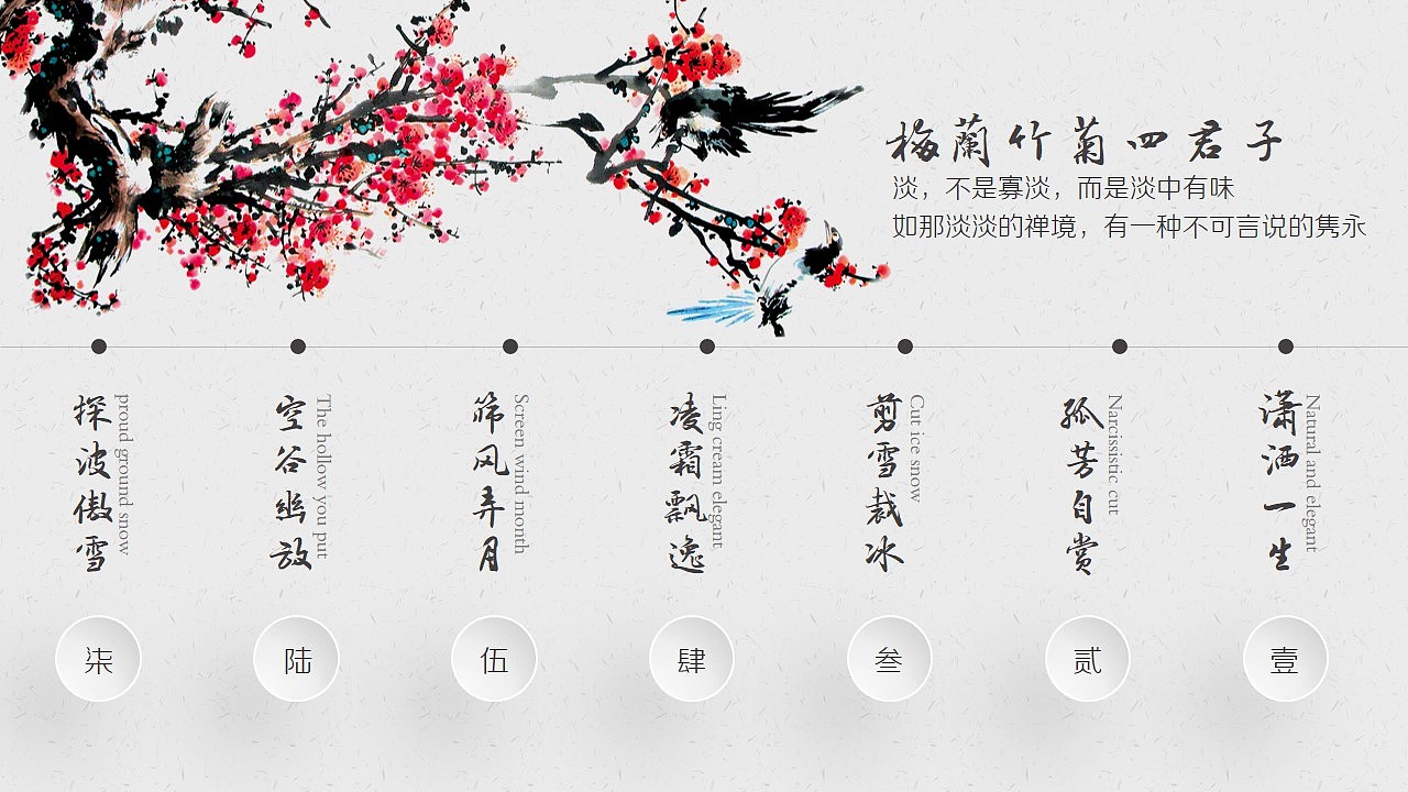 梅兰竹菊·中国风模板系列（图ZNDQ3MDQwMDQ=） - PPT/Keynote - 站酷设计师荔枝的演示世界原创素材 - 站酷ZCOOL