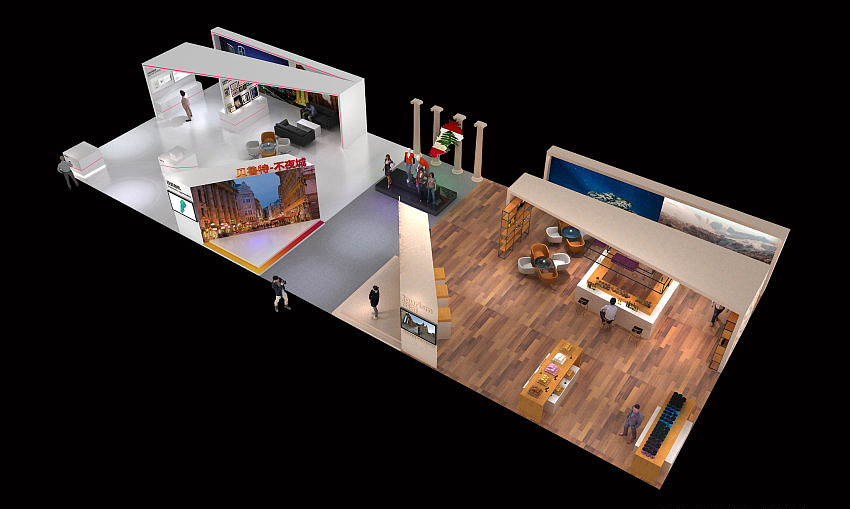 巴黎艺术展 3D效果图制作