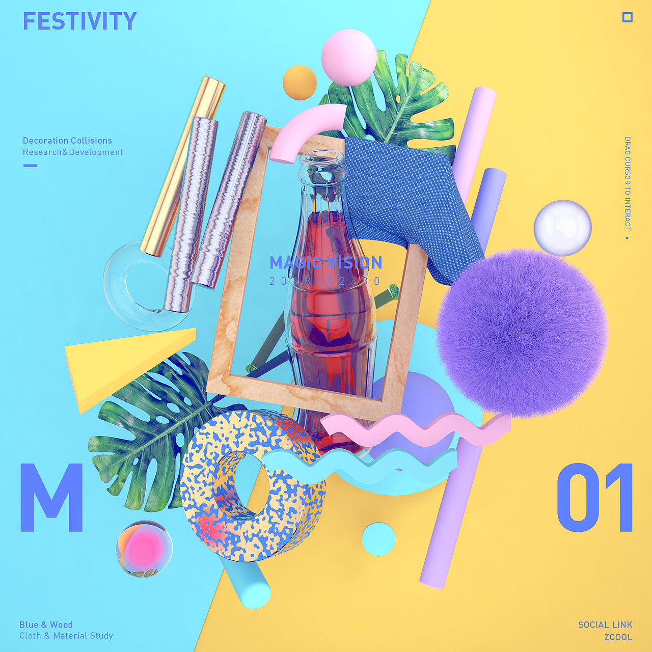 C4D自带渲染器之材质表现-MAGIC VISION（图ZMTQ2NTMzNjcy） - 场景 - 站酷设计师靖哥教你做C4D原创素材 - 站酷ZCOOL