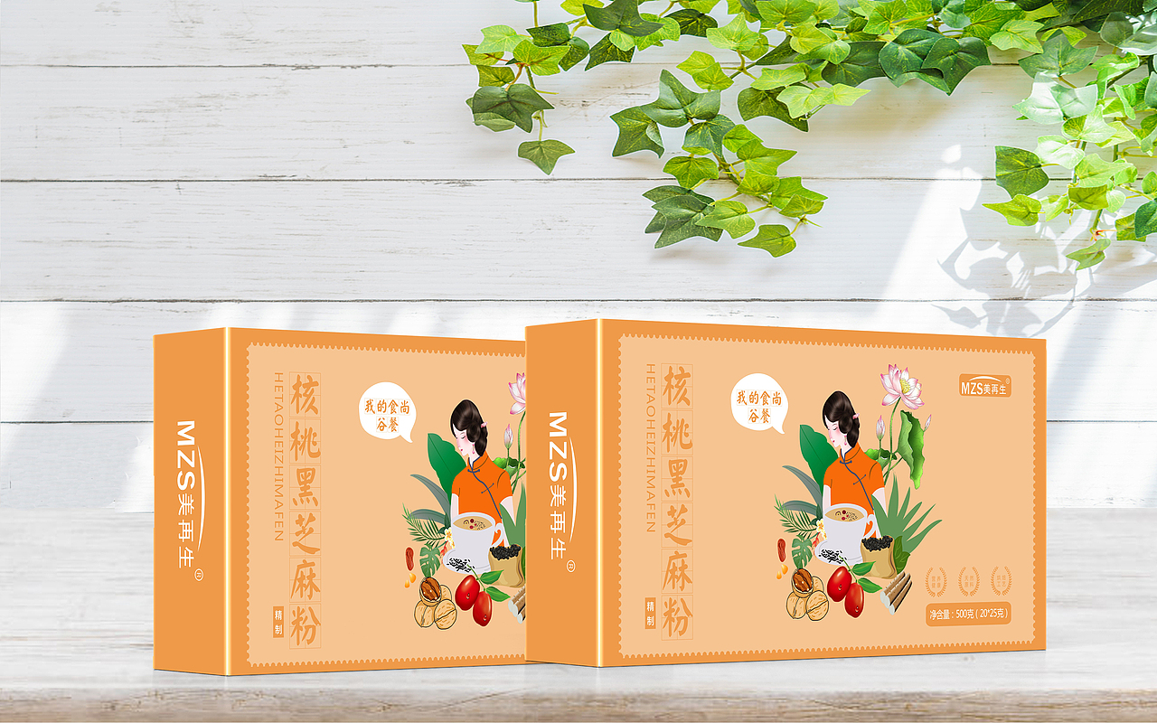 谷物代餐粉（图ZMTYwMTk1Nzcy） - 包装 - 站酷设计师素心茶女原创素材 - 站酷ZCOOL
