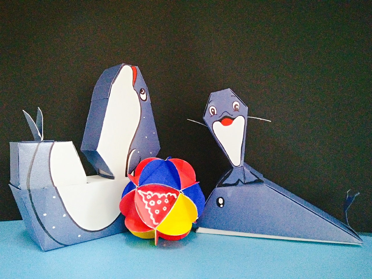 原创小海豚手工纸盒设计